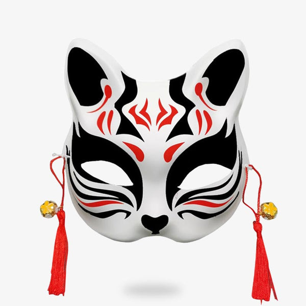 Le masque chat japonais est un accessoire pour matsuri. Ce masque japonais chat est peint à la main