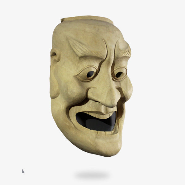 Faites l'achat d'un masque theatre japonais avec un visage de vieil homme qui parle