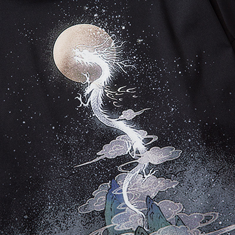 Détail du tissu et de l'impression du haori Yume Yukata