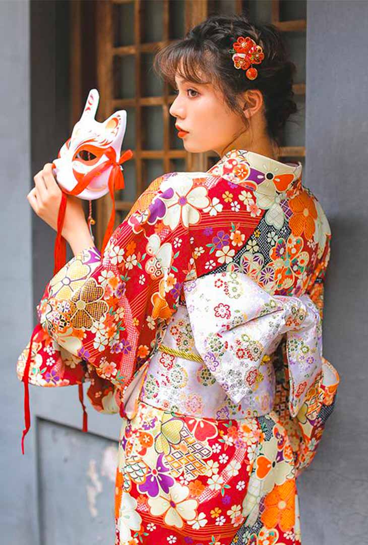 Veste kimono clearance fleuri femme