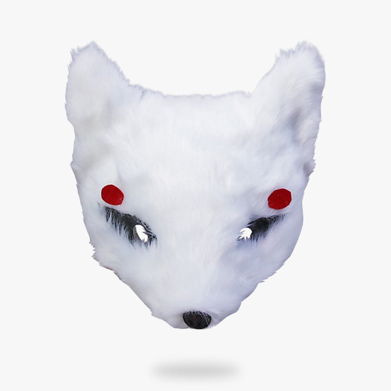 Le masque renard adulte est un accessoire de festival japonais. Masque japonais blanc en forme de Kitsune