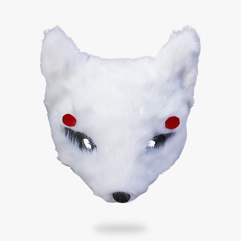 Le masque renard adulte est un accessoire de festival japonais. Masque japonais blanc en forme de Kitsune