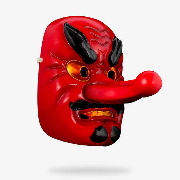 Le masque tengu est un masque japonais rouge avec un long nez. C'est un démon du folklore Shinto