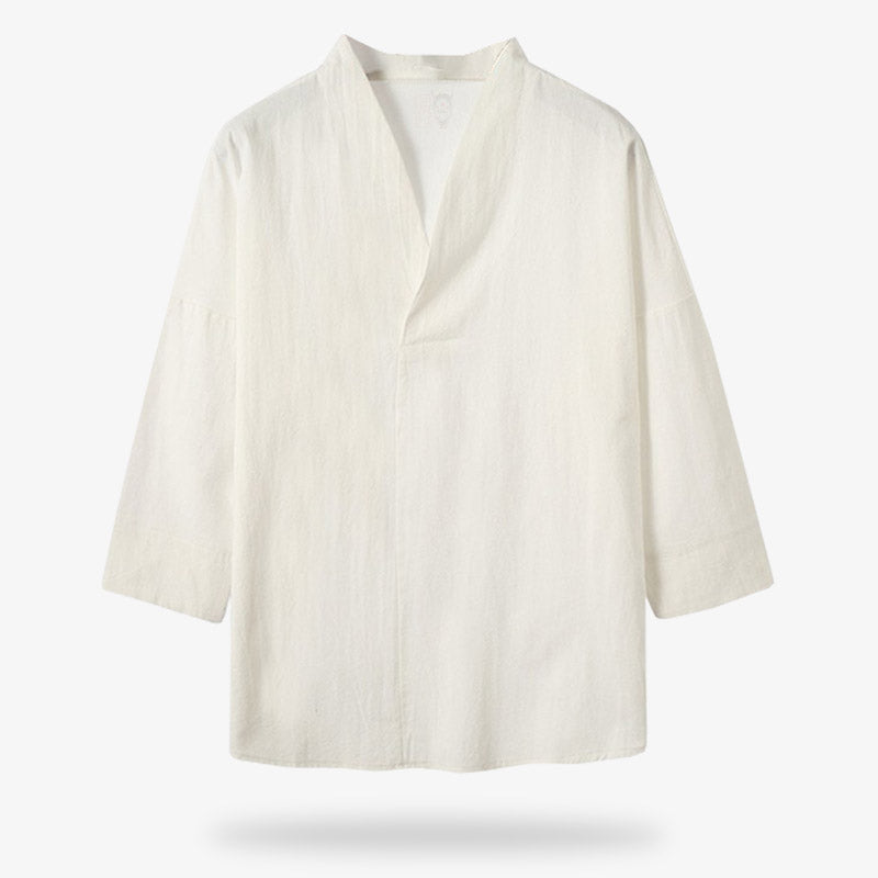 T-shirt japonais homme lin porté au quotidien