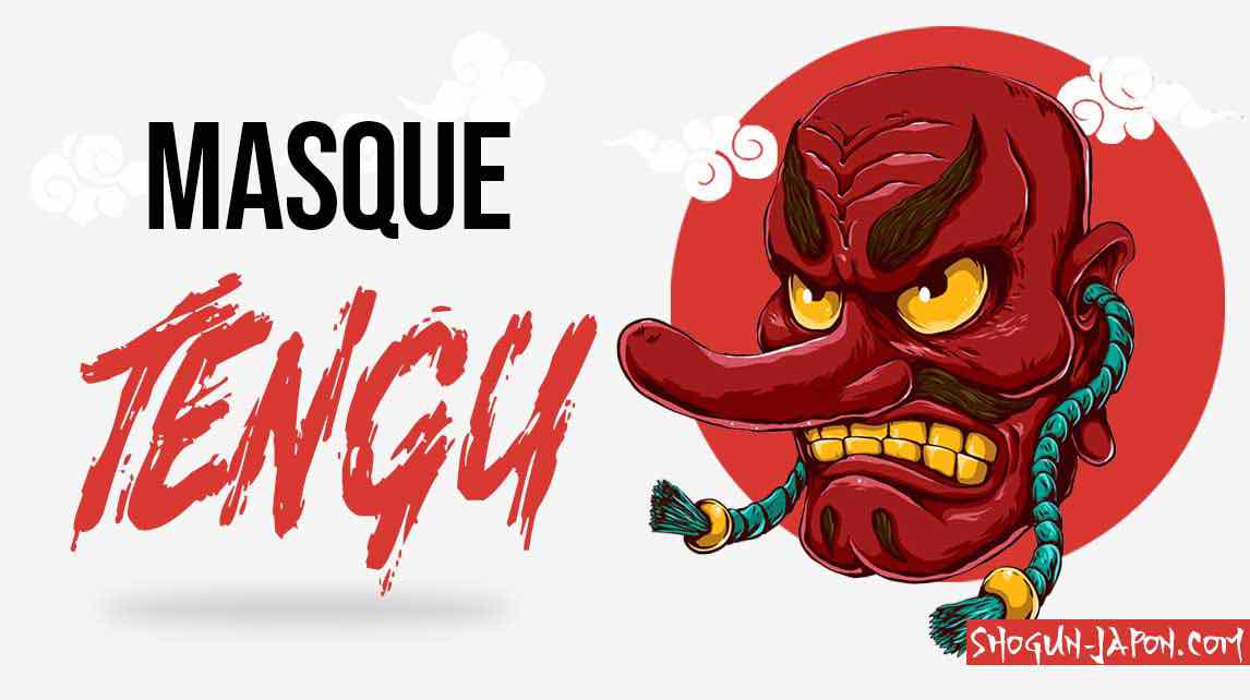 Le masque de tengu est inspiré du mythe japonais shinto. Ce masque oni représente un démon japonais au long nez
