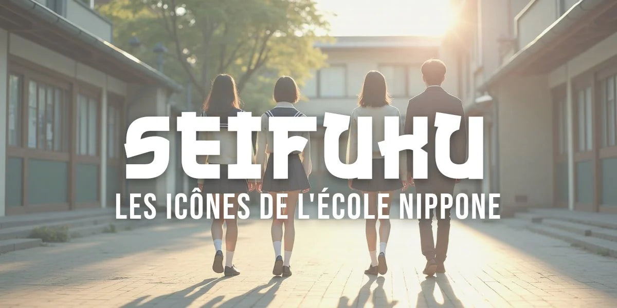 Élèves portant seifuku et gakuran, uniformes scolaires traditionnels japonais en cour d'école