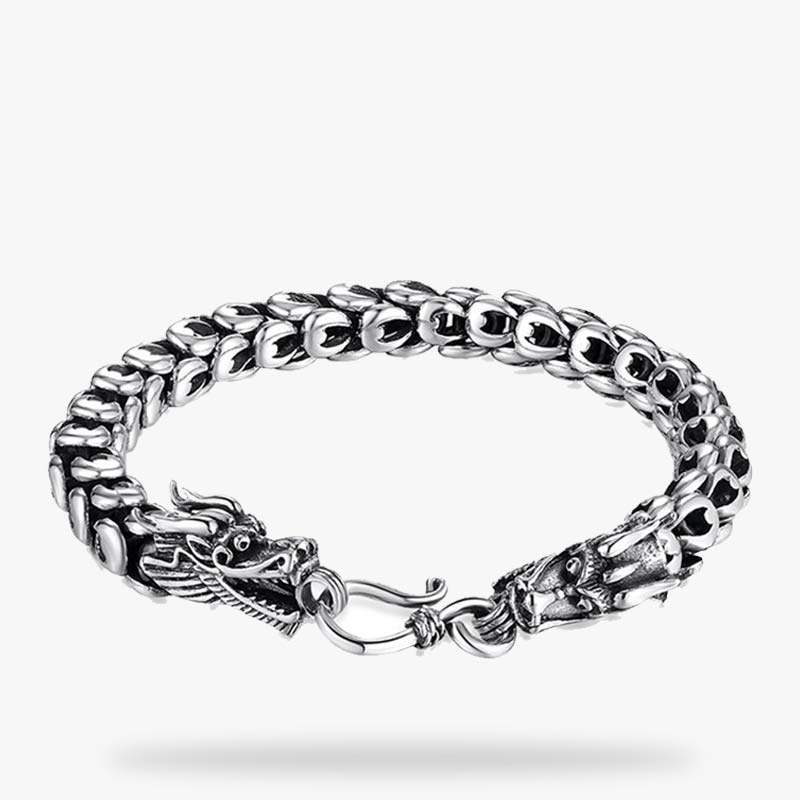 Ce bracelet japonais homme est un dragon en argent 925.