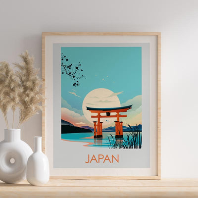 Affiche torii flottant lac Biwa