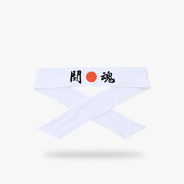 Un bandeau Hachimaki avec le kanji Nippon hichi qui symbolise le fait de se surpasser