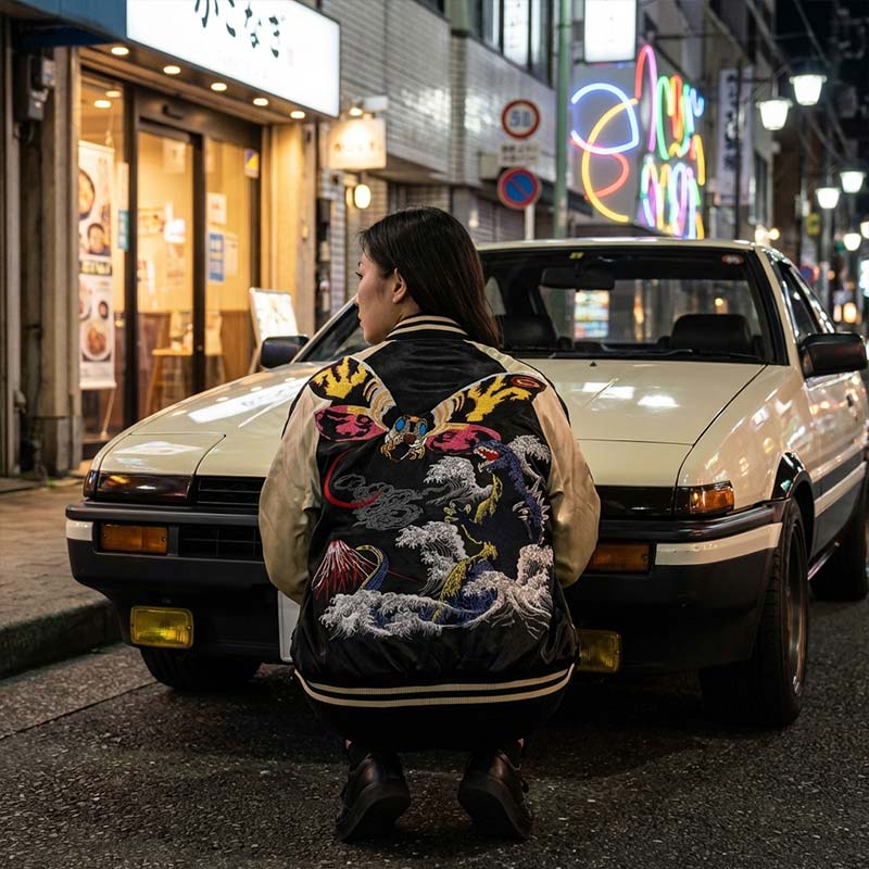Blouson Sukajan Godzilla vue de face