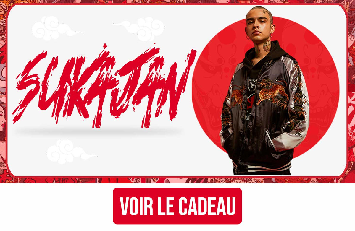 Veste bomber rouge style japonais