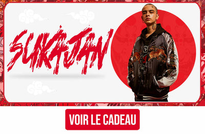 Veste bomber rouge style japonais