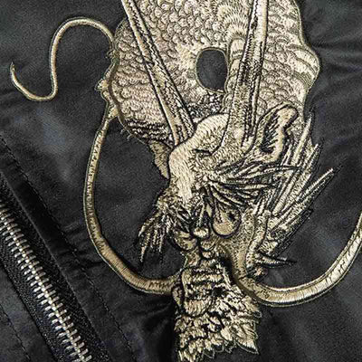 Broderie dragon japonais faite main