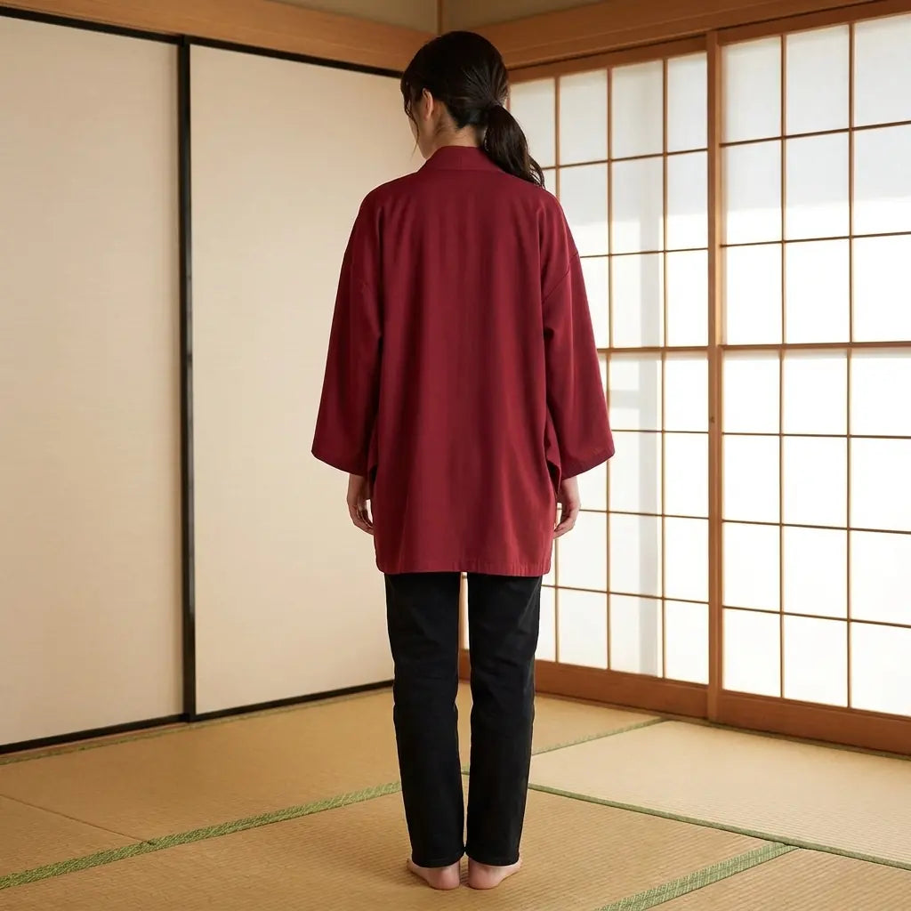 Cardigan Kimono Rouge vue de face