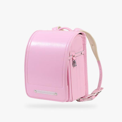 Cartable Randoseru japonais en cuir avec surpiqûres et bretelles rembourrées