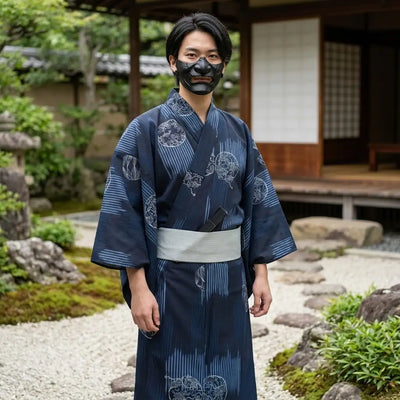 Ceinture obi pour kimono homme en détail