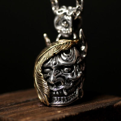 Chaîne argent pendentif Oni