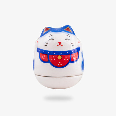 Chat Japonais Maneki Neko en céramique blanche