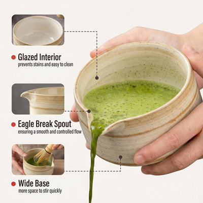 Bol à matcha japonais motif chat
