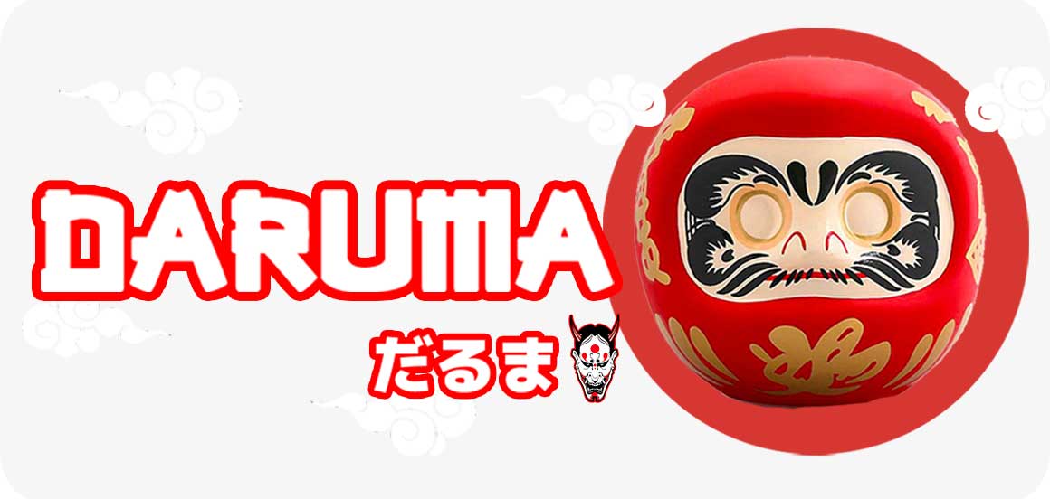 Statuette japonaise Daruma Shop représentant le boddhirama. La statue Daruma symbolise le créateur du bouddhisme