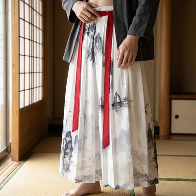 Détail de la jupe hakama japonaise vue de face