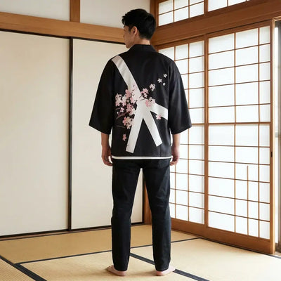 Kimono Fleuri vu de dos, motif complet visible