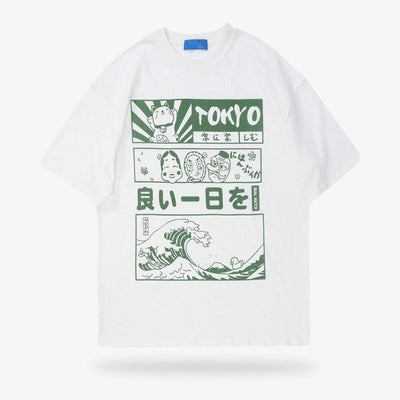 Grande Vague de Kanagawa sur t-shirt japonais