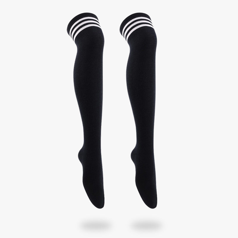 Deux grande chaussette filles ecolieres japonaises. Chaussettes japonaise longue pour un look kawaii, lolita ou harajuku