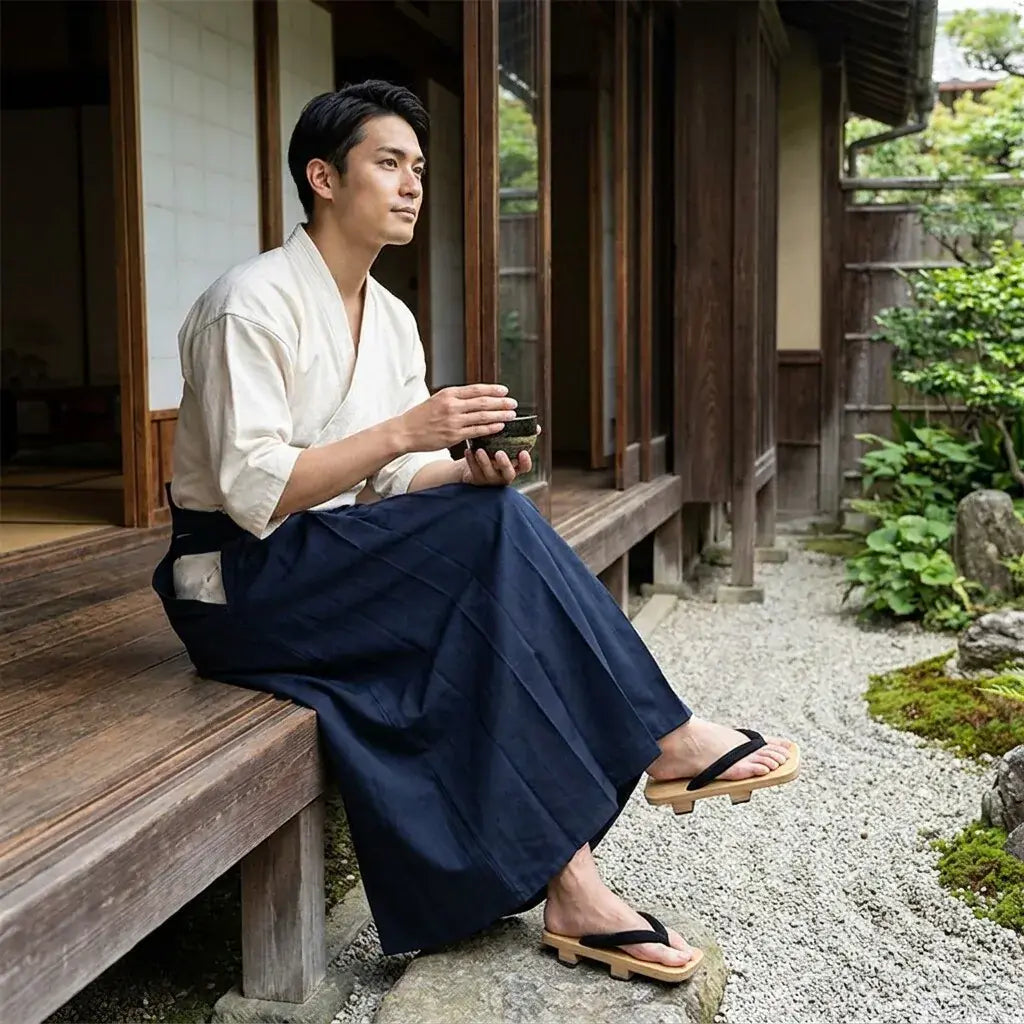 Hakama Aikido à plat, vue de face