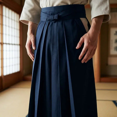 Hakama Aikido à plat, vue de face