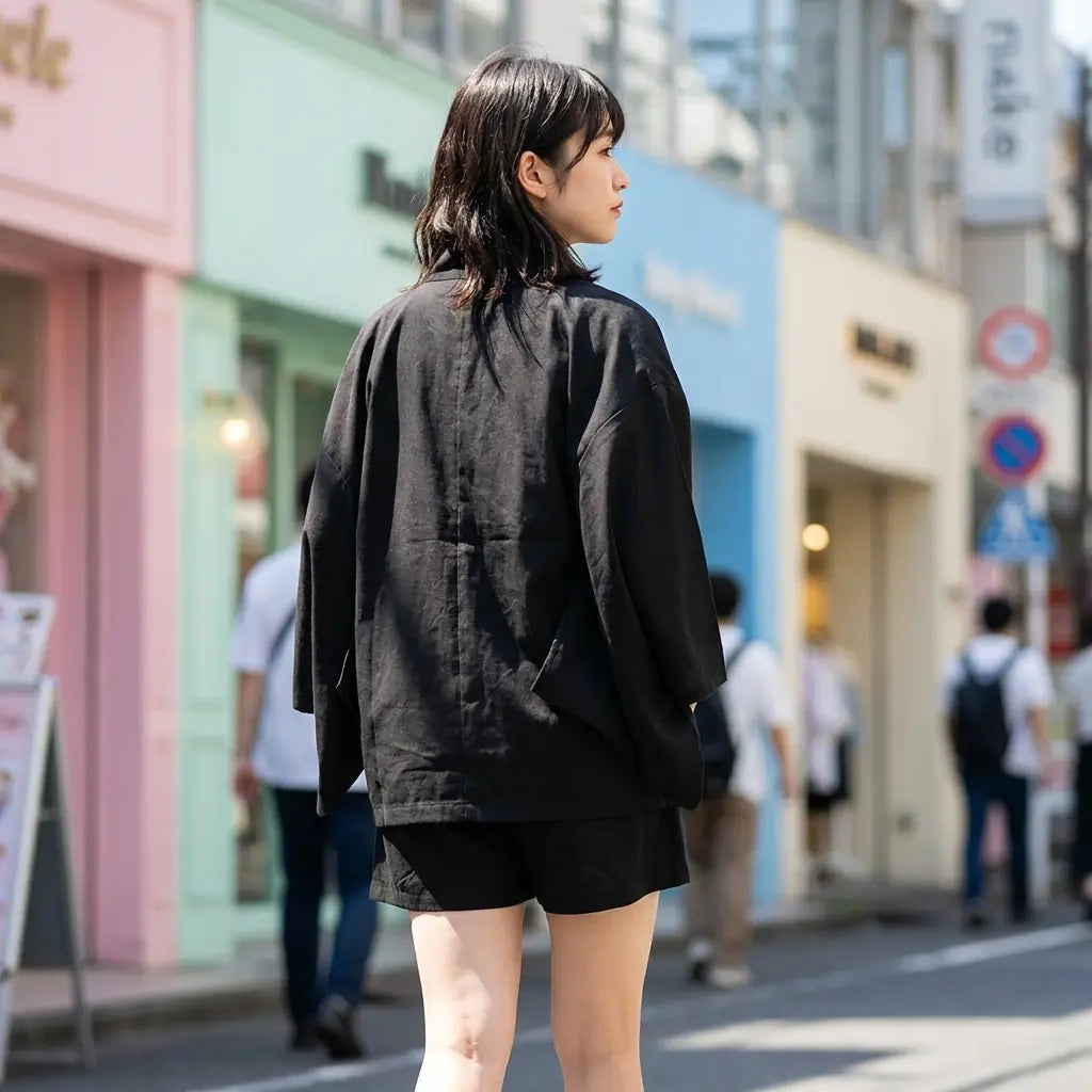 Haori Coton Femme vue arrière