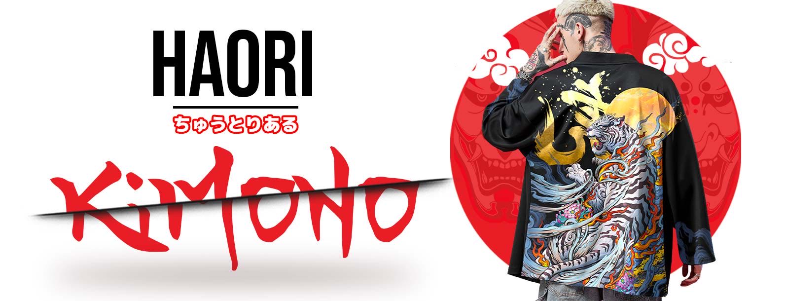 Haori homme associé à une tenue casual