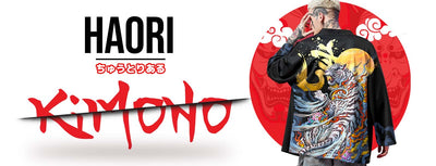 Haori homme associé à une tenue casual