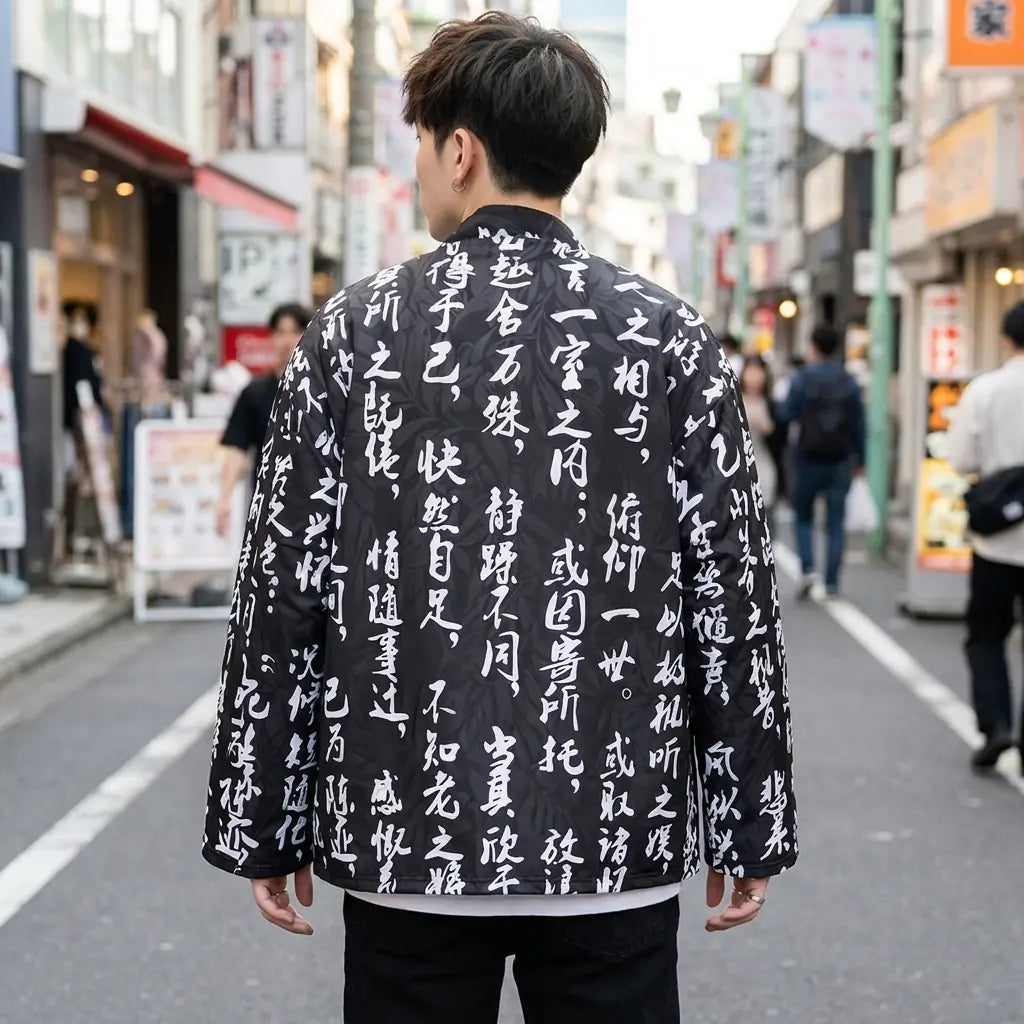 Haori Kanji Noir vue de face