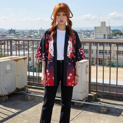 Haori kitsune rouge