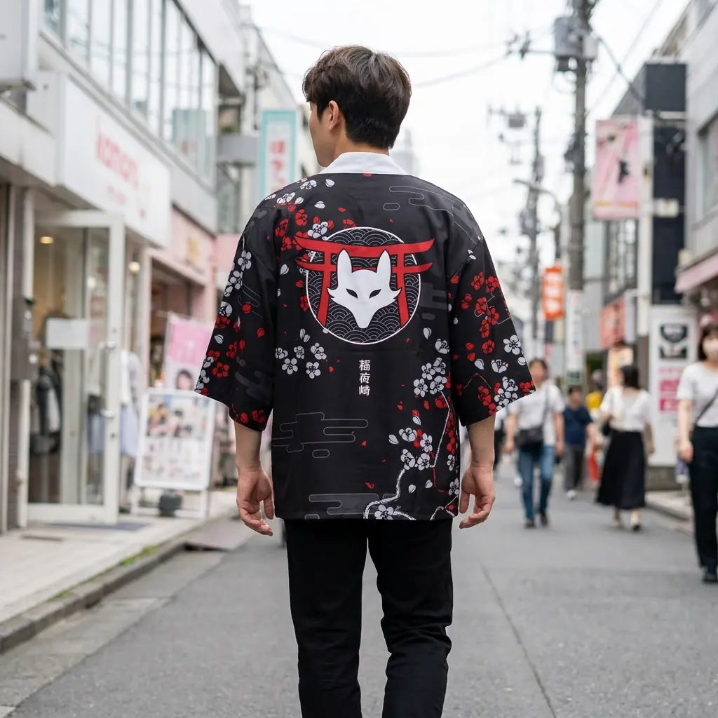 Haori Kitsune Sakura vue de face