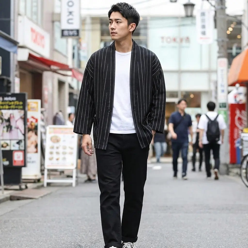 Haori Noir Homme vue arrière
