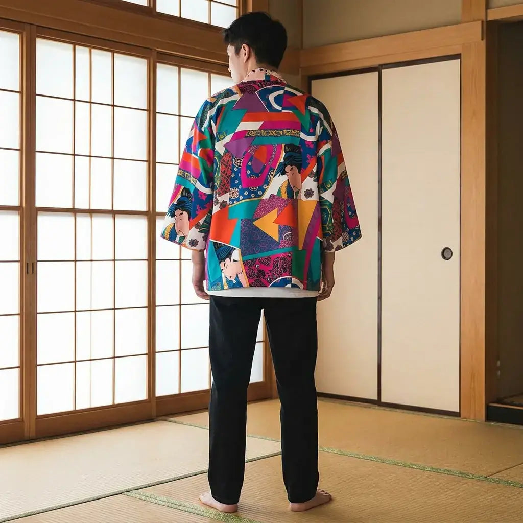 Montsuki Haori vu de dos, motif complet visible