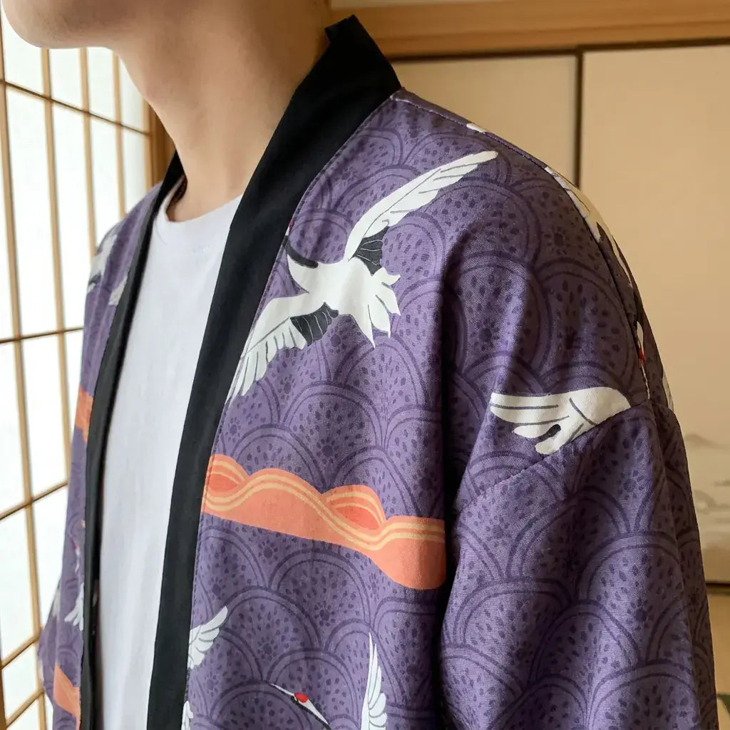 Gros plan sur le tissu et la manche du haori tokyo