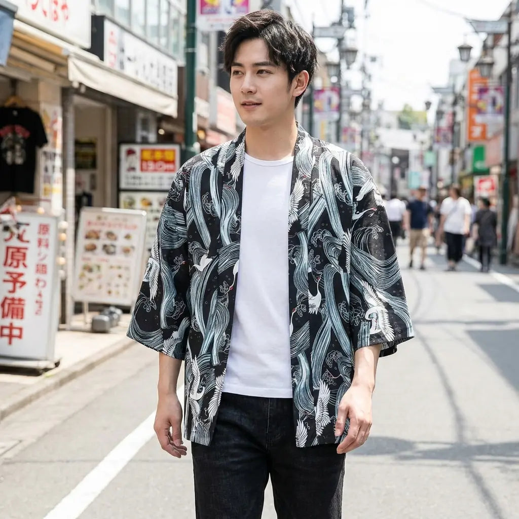 Haori Tsuru Vagues vue arrière