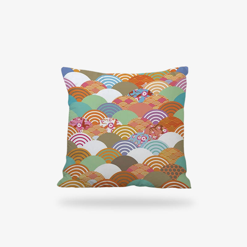 UNe housse de coussin motif japonais traditionnel pour un canapé