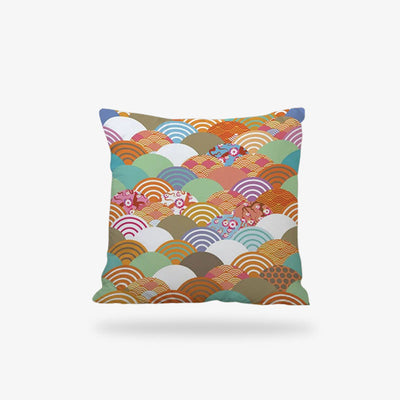UNe housse de coussin motif japonais traditionnel pour un canapé