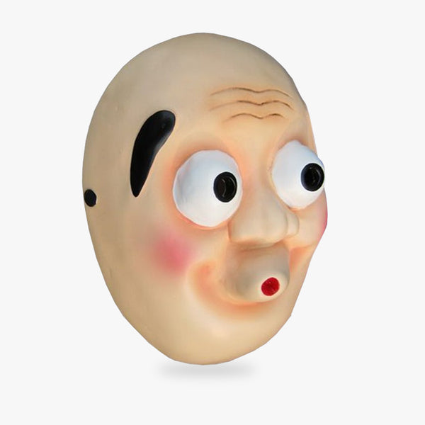 Le hyottoko masque no représente un visage de masque japonais. Cet accessoire est un homme au visage surpris et les yeux globuleux. Ce masque traditionnel se porte dans les festivals matsuri