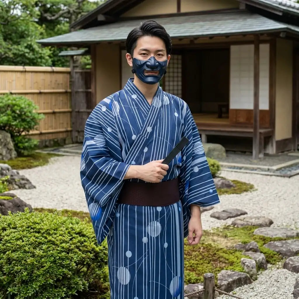 Kimono Bleu Homme vue arrière