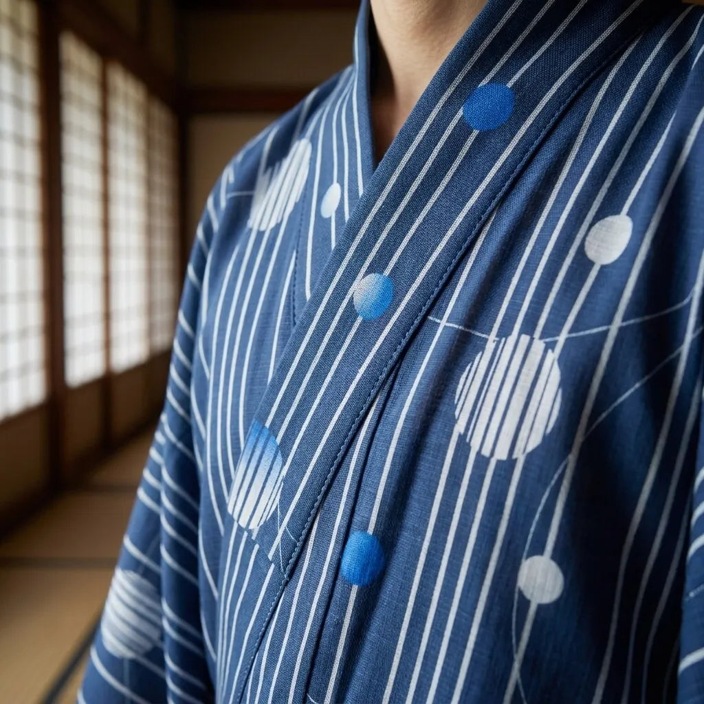 Kimono Bleu Homme vue de face
