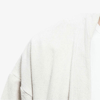 Kimono cardigan blanc porté de dos, second angle