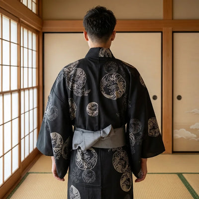 Kimono d'été homme motif japonais traditionnel