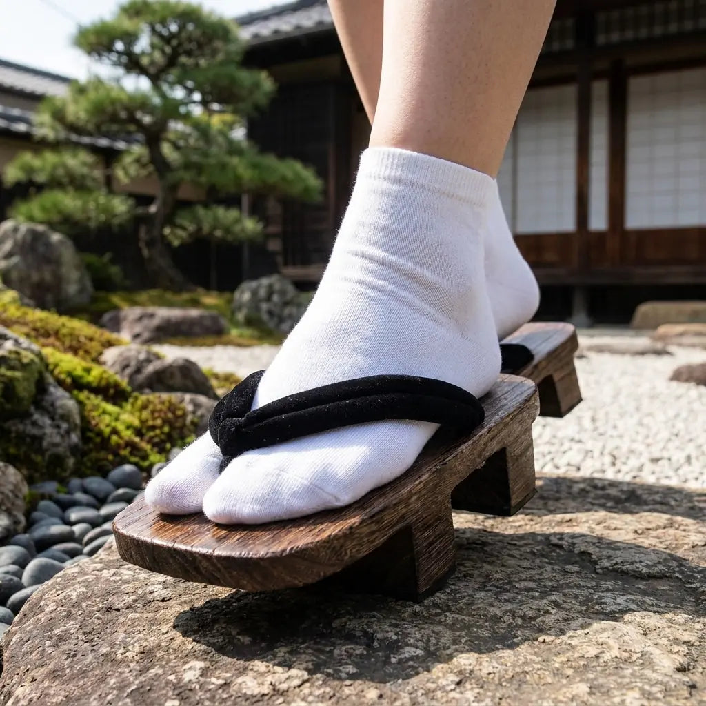 Kimono Geta en bois vue de face
