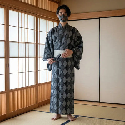 Kimono Hishi homme motif losange japonais
