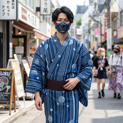 Kimono homme associé à des basiques clairs